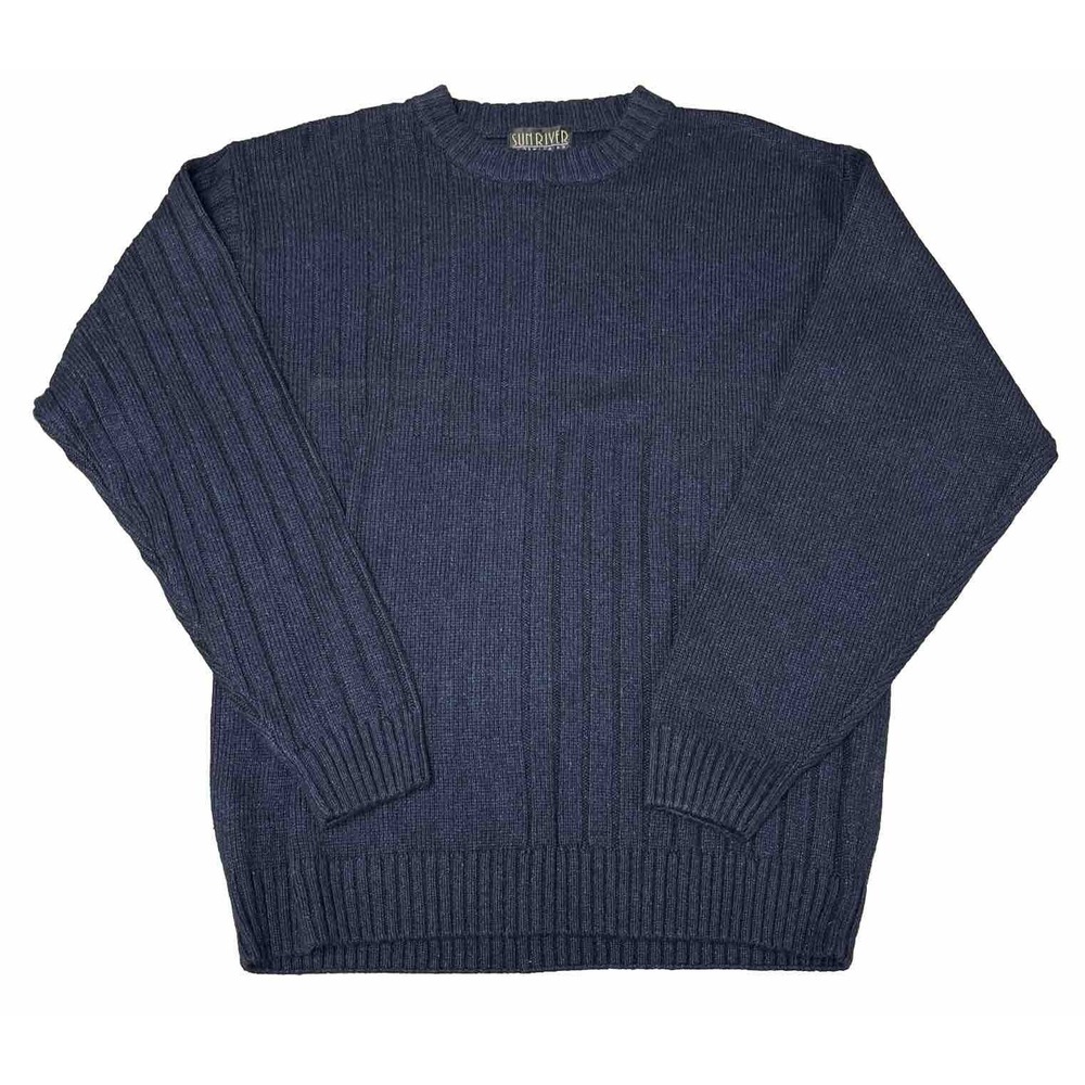 Sun River Cloth Co. Men's Large Navy Blue Pullover Sweater